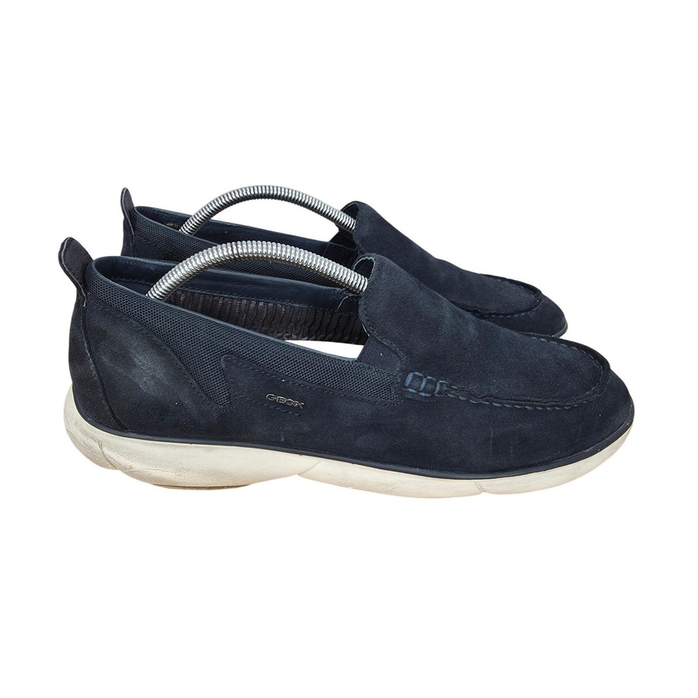 Geox Respira Sneakers Mens 11 Blue Suede Slip On Loafers Lightweight Nautical